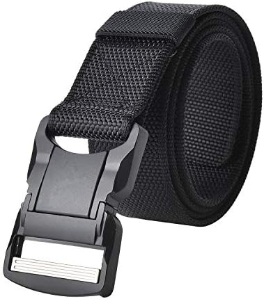 Men Nylon Belt Webbing Regular & Big and Tall Military Tactical Belt Heavy Duty Aluminum Buckle Quick-Release and Nickel-free