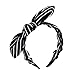 Sea Team Wire Headband Stylish Retro With Bow-tie Stripe Print for Women and Girls Black and White