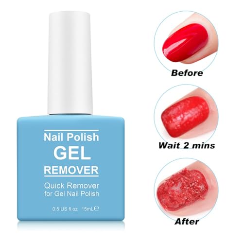 Removedor Quita Esmalte Semipermanente para Uñas, Quita Fácil y Rápida de Uñas de Gel, Acrílicas y UV, No Daña las Uñas, Quitaesmalte con Lima de Uñas y Empuja Cutículas y Rascador de Esmalte