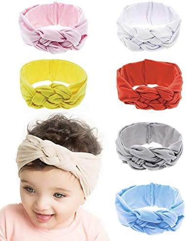 8-12 Pack Baby Girl Cute Headband Headwraps Elastic Bunny Ears Hair Band Holder