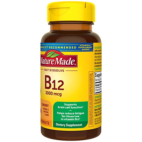 Nature Made Vitamin B12 3000 mcg, Easy to Take Sublingual B12 for