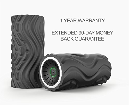 Zyllion Vibrating Foam Roller with 4 Intensity Settings – Rechargeable High Density Massager for Post Workout Muscle Recover, Myofascial Release, and Deep Tissue Massage, ZMA-22 (Black/White) - Thumbnail 7