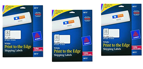 Avery Print-To-The-Edge Labels for Laser Printers, 2 x 3.75 Inches, 600 Labels (6873)