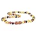 Baltic Amber Necklace for Adult (Unisex, Multicolor, 18 Inches) Lab-Tested, 100% Certified Baltic Amber - All Natural Pain Relief & Anti-Inflammatory for Migraine, Sinus, Arthritis & More!