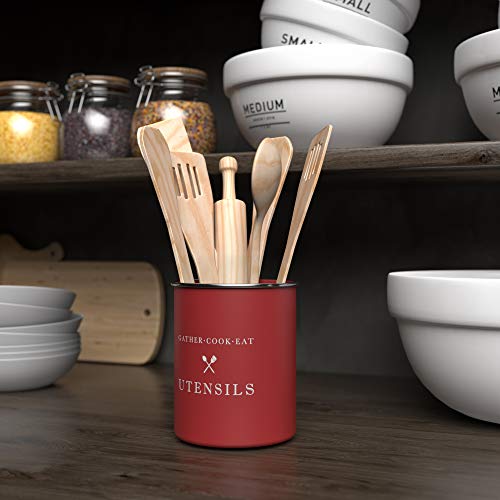 Barnyard Designs Metal Kitchen Utensil Holder for Countertop, Farmhouse Kitchen Utensil Holder