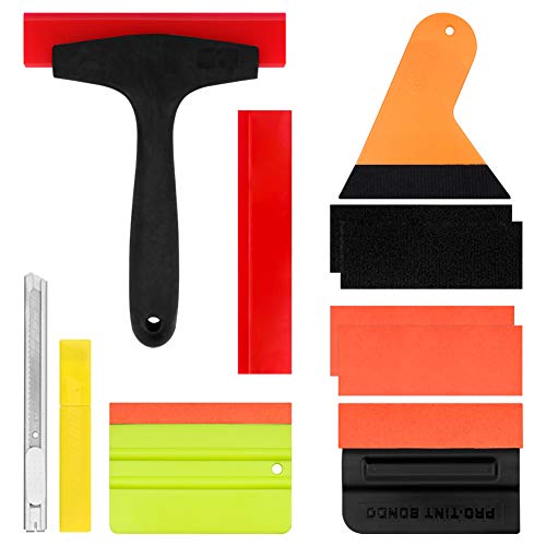 URlighting Vinyl Wrap Film Tools - 11 PCS Car Vehicle Window Wrapping Tint Vinyl Installation kits, include 4 Style of Squeegees, Retractable Knife and Blades, 2 pcs Suede Felt, 2 PCS Fabric Felt - Thumbnail 7
