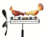 Gift Essentials Pecking Chickens Whirligig, Orange