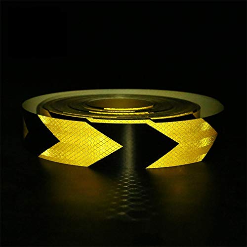 2" X 30ft Reflective Safety Hazard Warning Tape Waterproof Yellow Black