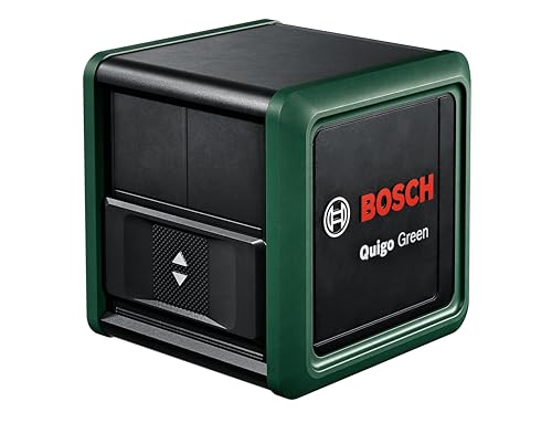 Bosch Kreuzlinienlaser Quigo Green mit Universalklemme MM 2 (grüner Laser für bessere Sichtbarkeit, Gehäuse aus recyceltem Kunststoff, im Karton)
