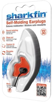 Vdera SF-P-6-AMZ Sharkfin Self-Molding Earplug, Orange