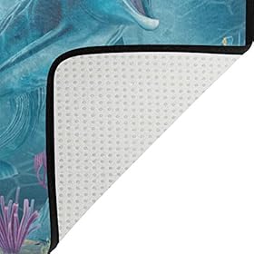 Mr.XZY Small Doormat Mermaid Dolphins Ocean Life Pretty Pattern Welcome Mat Anti-Slip Lock Water Outdoor Mat Front… 41Q67UIqmkL