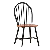Boraam 31516 Farmhouse Chair, Black/Cherry, Set of 2