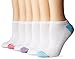 Hanes Women's Big and Tall Athletic No-Show Socks, 6-Pack, Pink, Shoe Size: 8-12