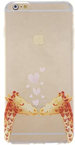 CaseBee® - Giraffe Soft Clear TPU iPhone 6 / 6S Case (Package includes Screen Protector) (Falling For Giraffes)