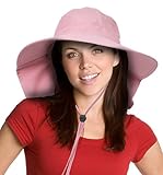 Sun Blocker Women's Safari Sun Hat with Neck Flap Large Brim Packable Summer Beach Fishing Cap