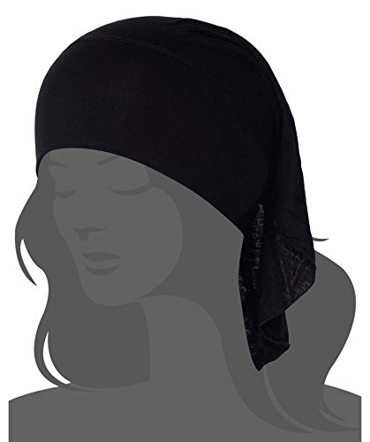 Women Under Scarf Cap Bone Bonnet Hijab Islamic Head Cover Muslim Hat Black One Size