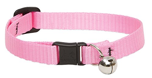 LupinePet Basics 1/2" Pink Cat Safety Collar with Bell , 8-12"