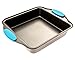 Bakeware Set -Premium Nonstick Baking Pans -Set of 5- Includes a Pie Pan, Square Cake Pan, Baking Pan, Bread Pan, Cup Cake Pan with Blue Silicone Hnadles By Intriom