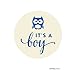 Andaz Press Boy Owl Baby Shower Collection, Cupcake Topper DIY Party Favors Kit, Owl Graphic, It's a Boy!, 20-Pack