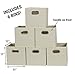 Household Essentials 82-1 Foldable Fabric Storage Bins | Set of 6 Cubby Cubes with Handles | Natural