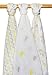 Muslin Swaddle Blankets 3 Pack - Snug Bee - 47”x47” - 100% Cotton Newborn Baby Blankets. Perfect Baby Shower Gift for Boys or Girls. BONUS Included.