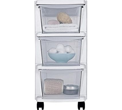 High Quality 3 Drawer Slim Tower Plastic Storage Unit Silver
