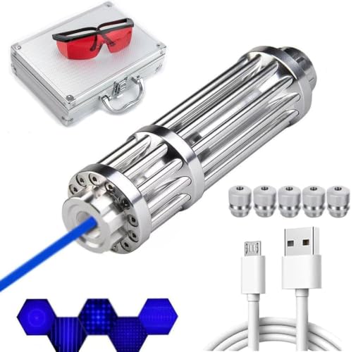 Rechargeable Flashlight, 5 Caps, Glasses, USB – Hiking, Camping, Stargazing