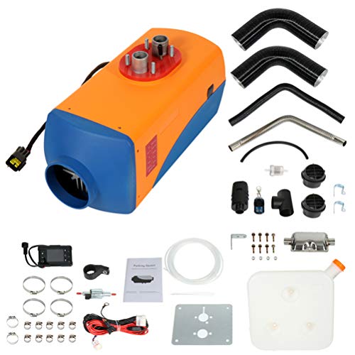 SCITOO 12V 5KW Diesel Parking Heater with LCD Thermostat Quiet for Various Diesel Mechanical Vehicles,Buses,RVs,Trucks,Trailers (Blue + Orange)