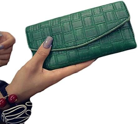 Upxiang Lady Women Weave Leather Clutch Wallet Long Card Holder Case Purse Handbag GN