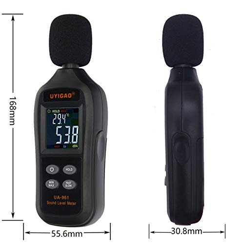 Sound Level Meter Digital Audio Decibel Meter Noise Level Meter Sound Monitor dB Meter Noise Tester Measuring 35 to 135 dBA MAX Data Hold with Color LCD Display - Thumbnail 4