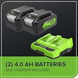 Greenworks 48V Self Propelled Lawnmower 46cm 55L Bag 4Ah Batteries Twin Charger view 11