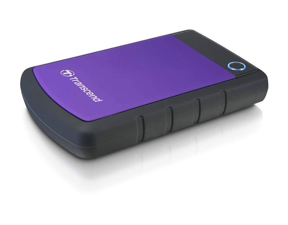 Transcend StoreJet 25H3 2TB Rugged Portable Hard Drive, Shock Resistant USB 3.1 Gen 1, Purple -TS2TSJ25H3P