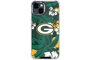 Skinit Clear Phone Case Compatible with iPhone 15 - Officially Licensed NFL Green Bay Packers Tropical Print Design
