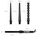 Ckeyin 4 in 1 Multifunction Interchangeable Hair Curler Kit Ceramic Tourmaline Spiral Hair Styling Tapered Curling Iron Wand Digital LCD Display Temperature Control