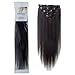 Emosa 100% Real Human Hair Clips in Hair Extensions Full Head #1 Jet Black #1B Natural Black (20inch, Natural Black)