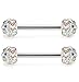 Jstyle 316L Stainless Steel Body Jewelry 14G Nipplerings Piercing Jewelry Barbell Crystal Ball Bar WBC