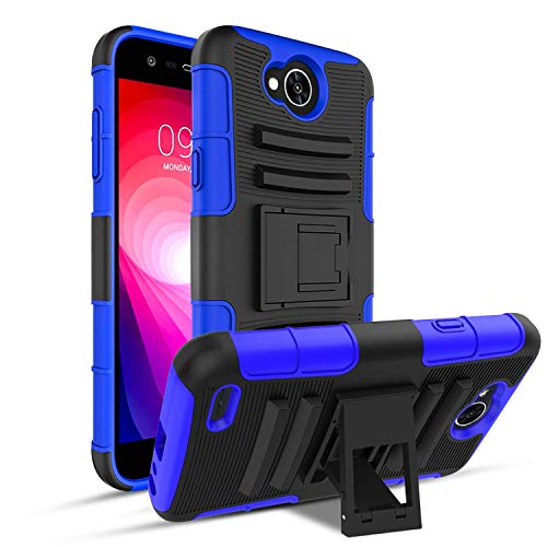 OEAGO LG X Charge Case, LG Fiesta 2 LTE Phone Case, LG Fiesta LTE Case, LG X Power 2 (2017) Case, [Shockproof] [Impact Protection] Tough Rugged Dual Layer Protective Case with Kickstand - Blue
