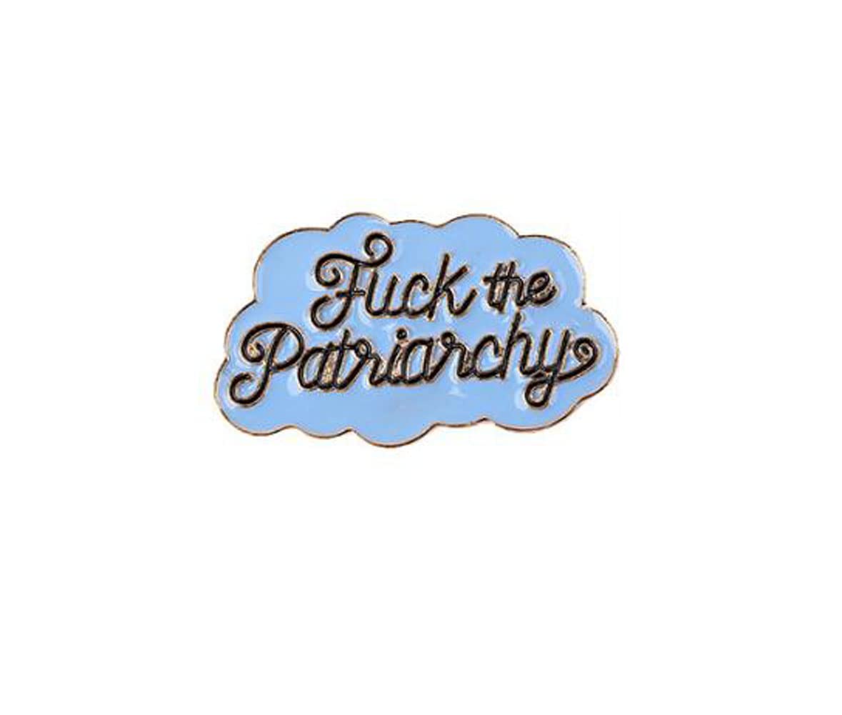 Fuck the Patriarchal Enamel Pin Cloud Shaped Letter Brooch Feminist Badge Pins Brooches Enamel Lapel Pin Gift for Women Girl