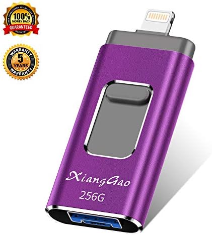 iOS Flash Drive for iPhone Photo Stick 256GB XiangGao Memory Stick USB 3.0 Flash Drive Lightning Thumb Drive for iPhone iPad Android and Computers (purple-256gb)