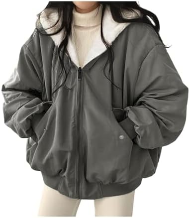 Winter Y2K Cottagecore Jackets for Women Chunky Fleece Zip Up