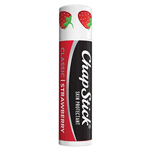 ChapStick Classic (1 Blister Pack of 3 Sticks, Strawberry Flavor) Skin Protectant Flavored Lip Balm Tube, 0.15 Ounce Each