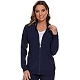 COZYFIT Scrub Jackets for Woman, Zip Front Nurse Jacket, 4-Way Stretch Fabric