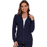 COZYFIT Scrub Jackets for Woman, Zip Front Nurse Jacket, 4-Way Stretch Fabric