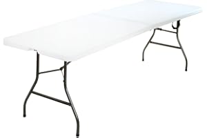 COSCO 8 ft. Fold-in-Half Banquet Table w/Handle, White