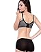 ETOSELL Women Push Up Underwire Padded Up Embroidery Lace Bra Brassiere (32A, Black)