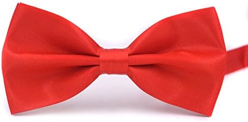 Taishenyuan Mens Classic Pre-Tied Satin Formal Tuxedo Bowtie Adjustable Length Large Many Colors Available (Jujube red)