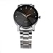 Start Unisex Man's Women's Crystal Stainless Steel Wrist Watch Bracelet (Black)
