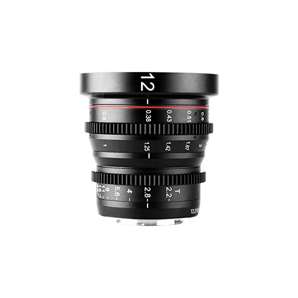 Meike 12mm T2.2 Manual Focus Wide Angle Fixed Prime Cinema Lens for M43 Micro Four Thirds MFT Mount Cameras and Cinema…