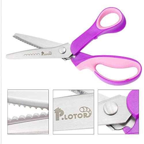 Scalloped Pinking Shears, P.LOTOR 9.3 Inches Stainless Steel Handled