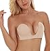 Unilove Strapless Bra Push Up Bras for Women Invisible Bra Adhesive Backless Bra (C, Beige)
